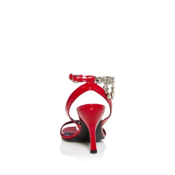 JW ANDERSON Womens Red Chained Red Charms Toe Stiletto Leather Heeled Sandal 36 - Picture 2 of 3